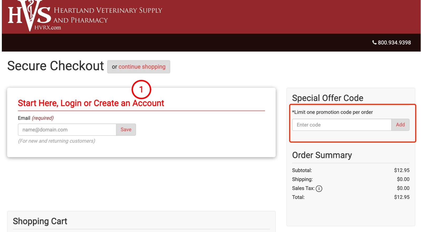 how to apply Heartland Vet Supply Coupon - step 1