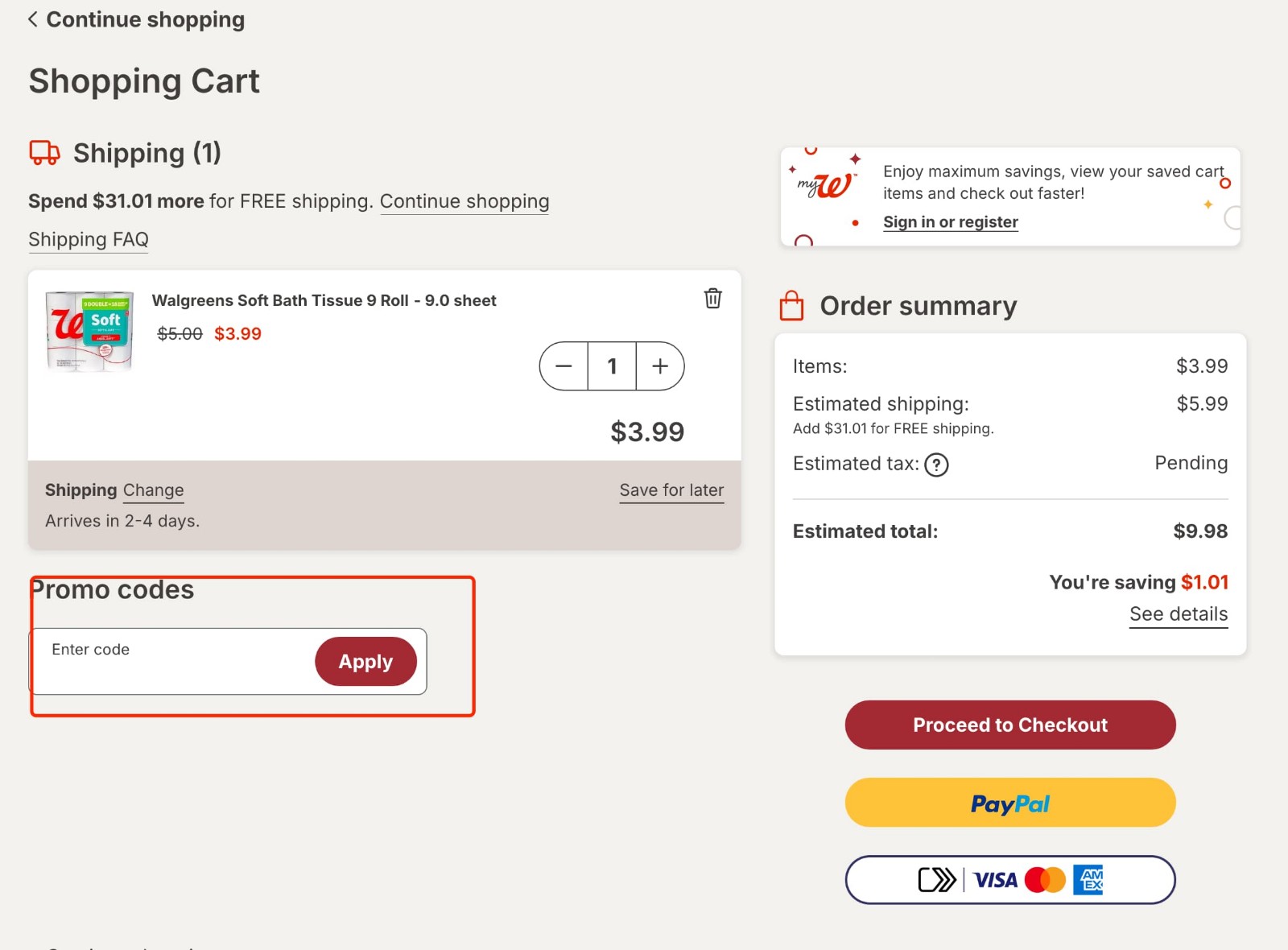 how to apply Walgreens Coupon - step 1