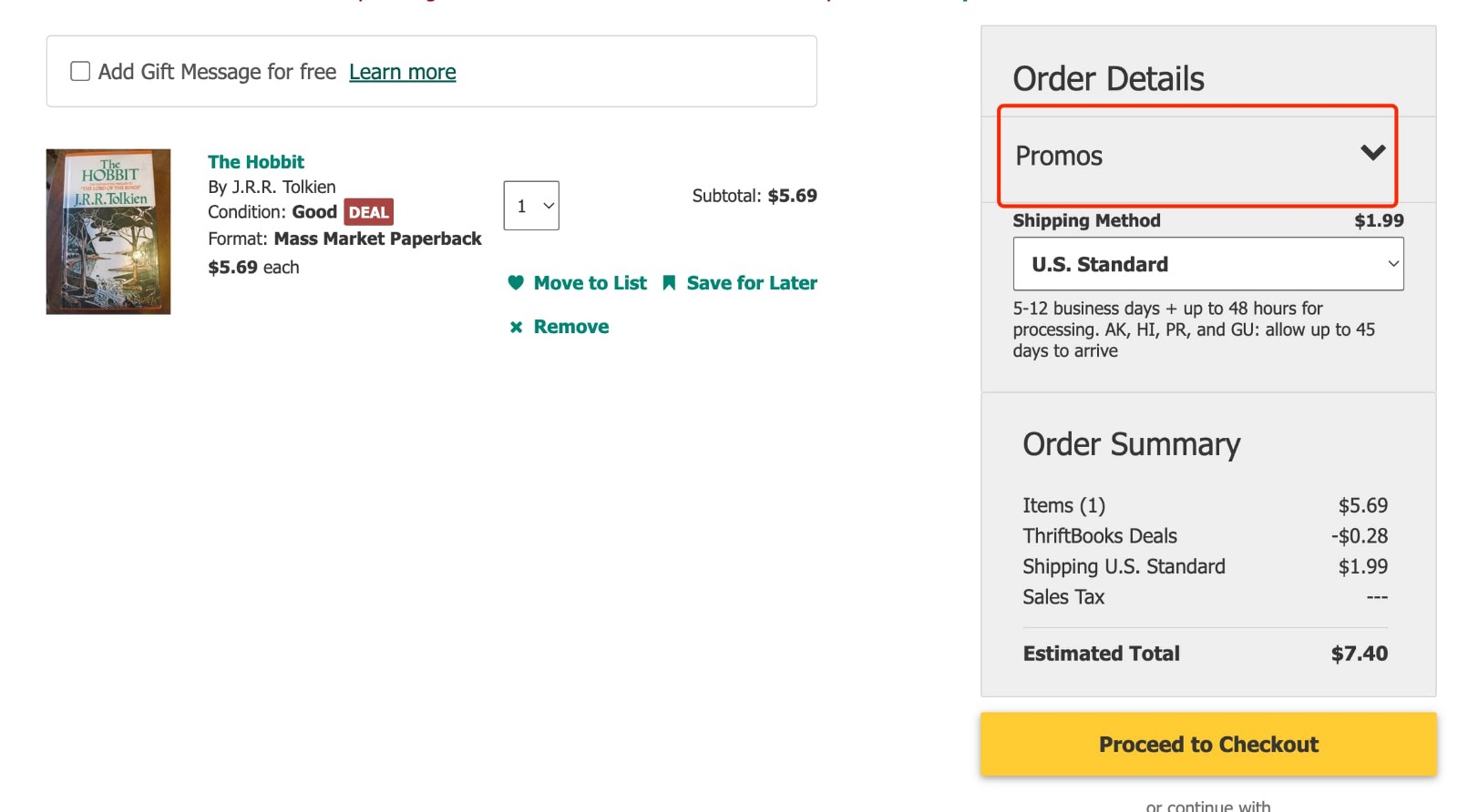 how to apply ThriftBooks Promo Code - step 1