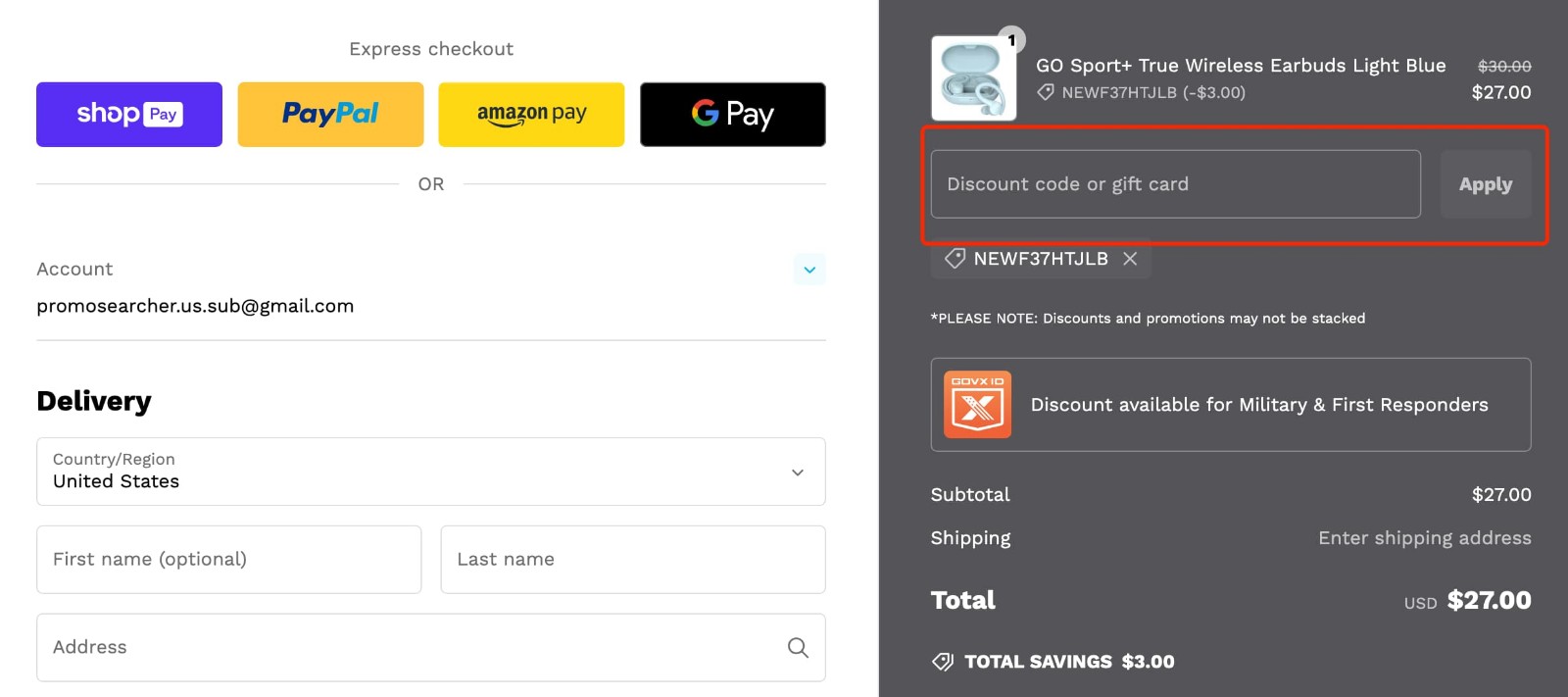 how to apply JLab Voucher Code - step 1