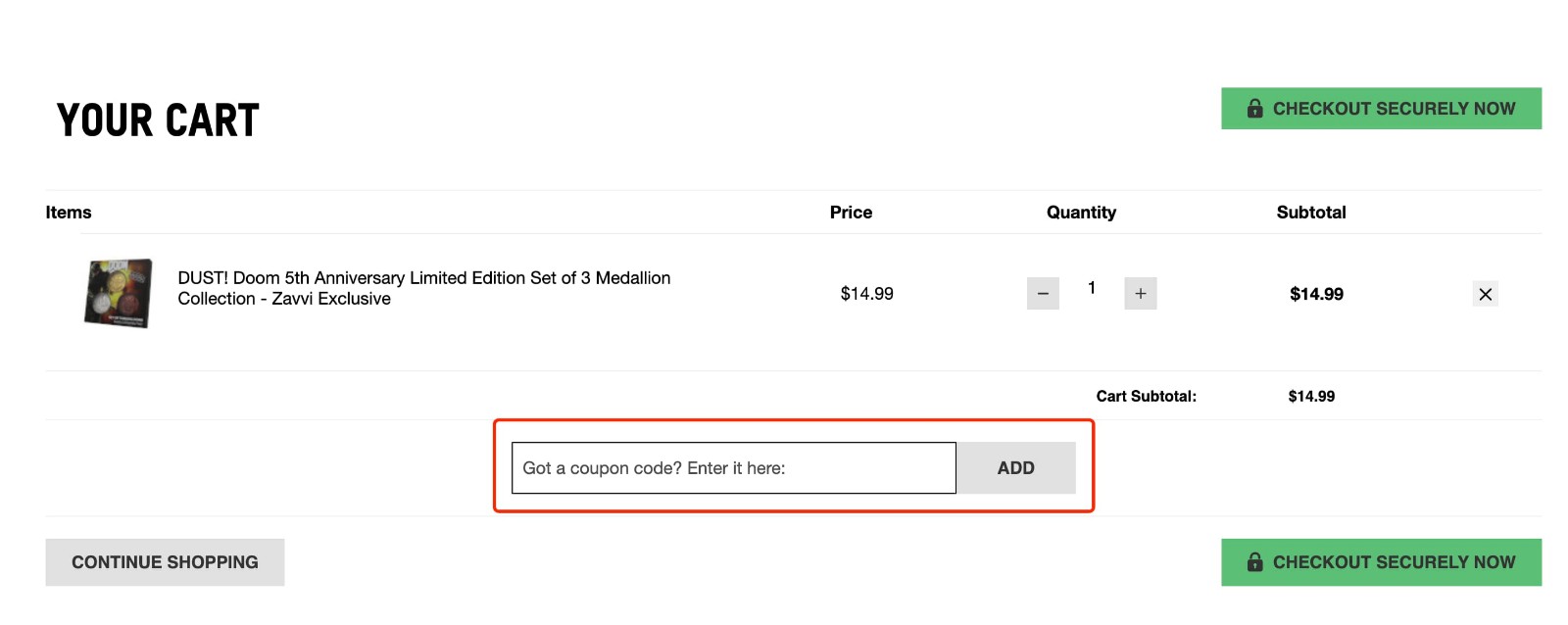 how to apply Zavvi Coupon Code - step 1