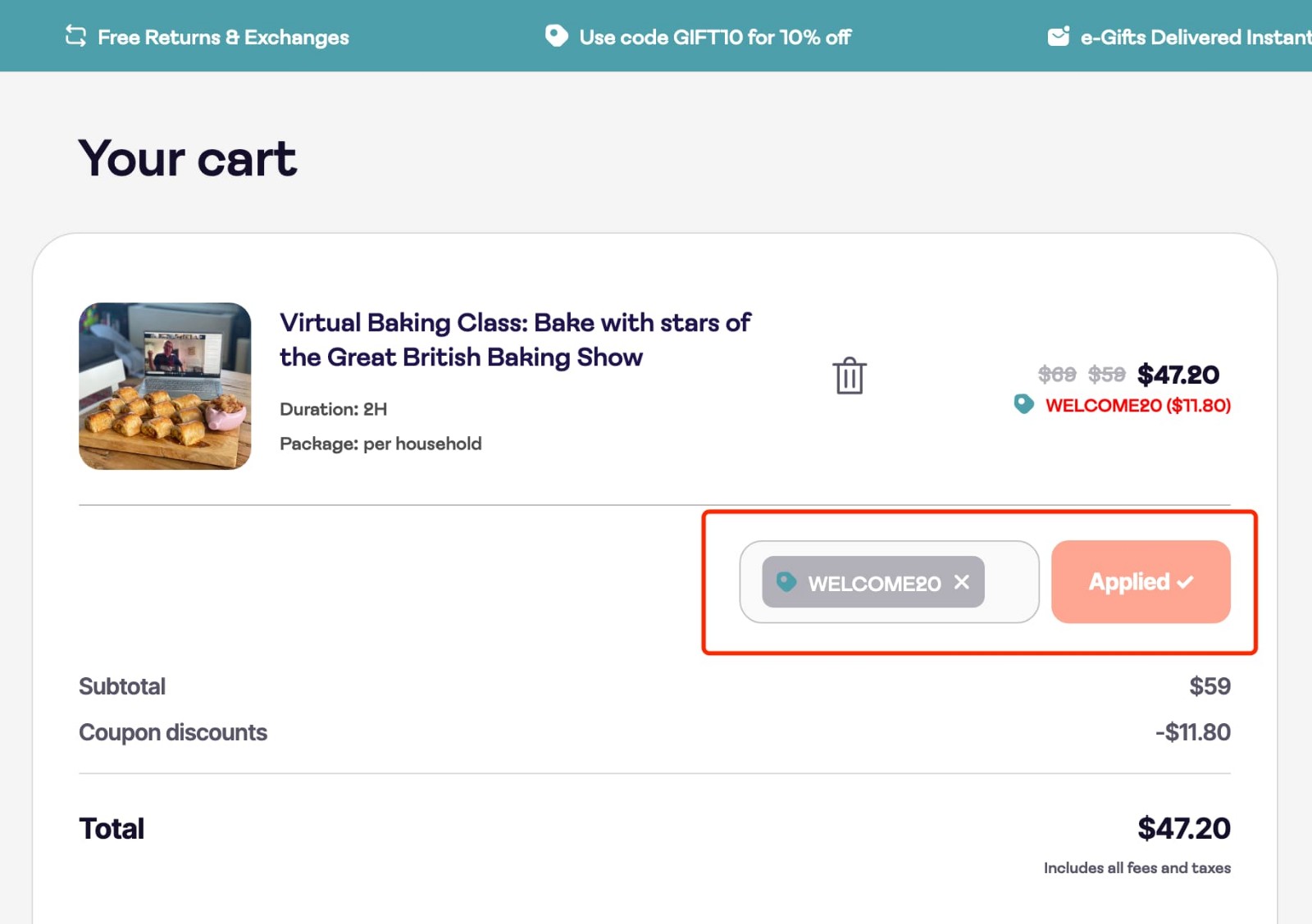 how to apply Giftory Promo Code - step 1