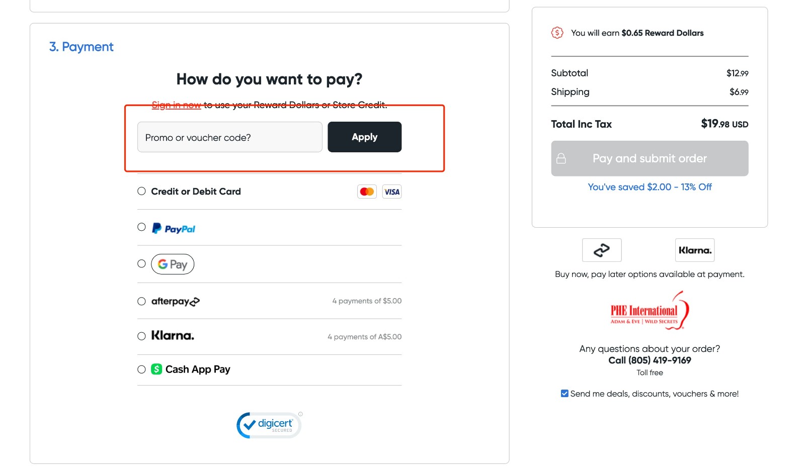 how to apply Wild Secrets Coupon - step 1