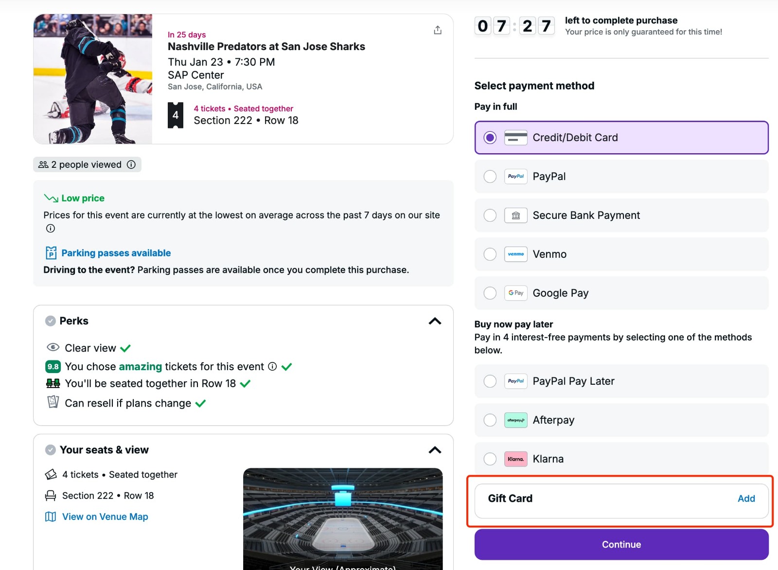 how to apply StubHub Promo Code - step 2