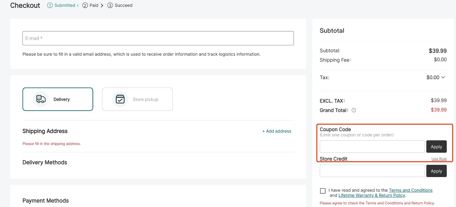how to apply OLIGHT Coupon Code - step 1