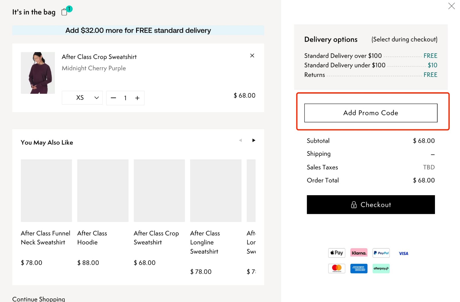 how to apply Sweaty Betty Promo Code - step 1