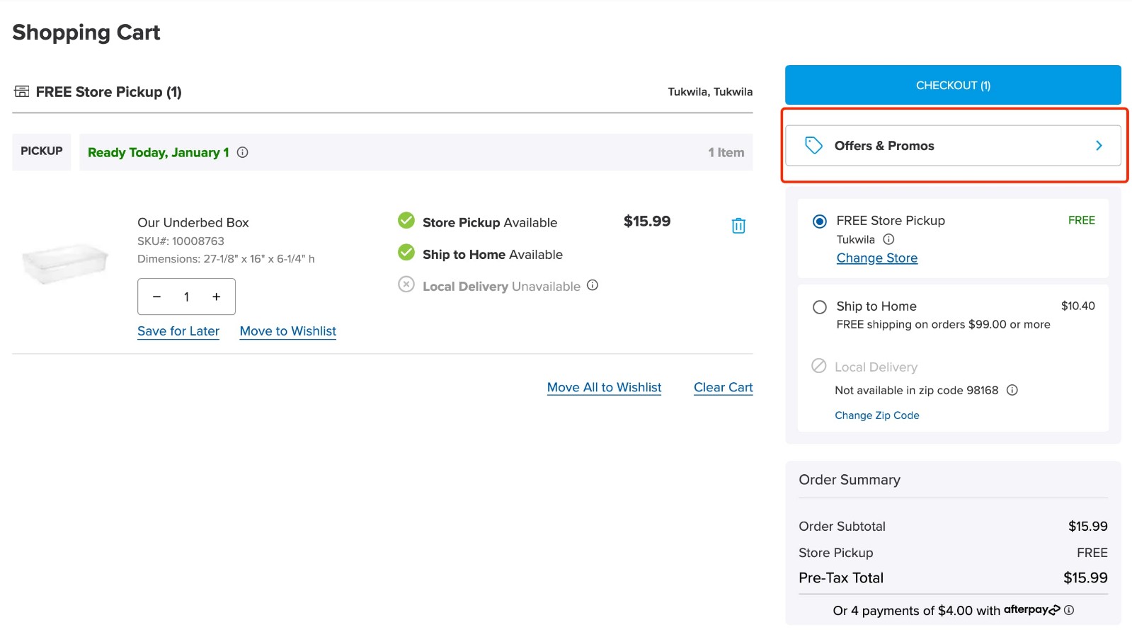 how to apply The Container Store Coupon - step 1