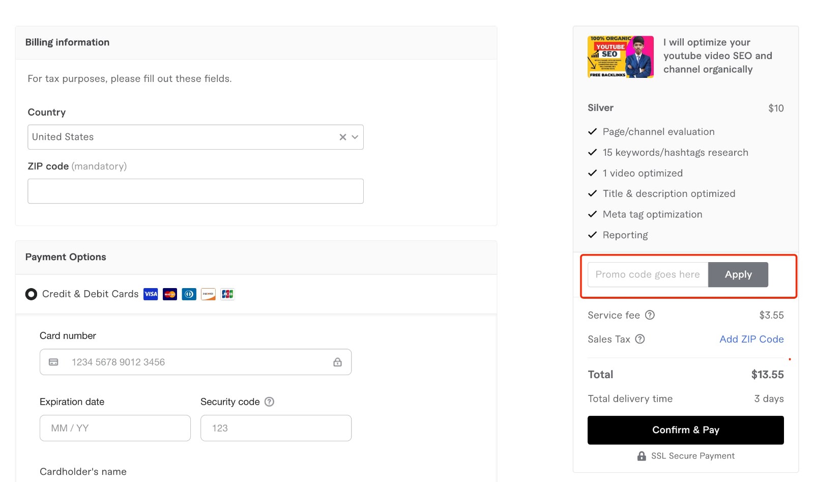 how to apply Fiverr Promo Code - step 1
