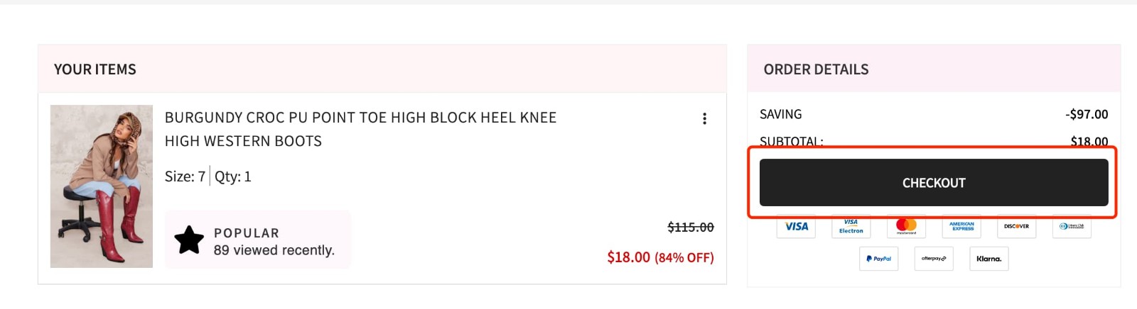 how to apply PrettyLittleThing Coupon Code - step 1