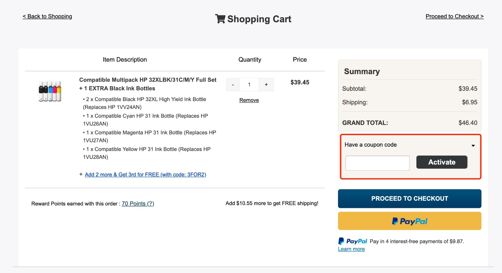 how to apply ClickInks Promo Code - step 1