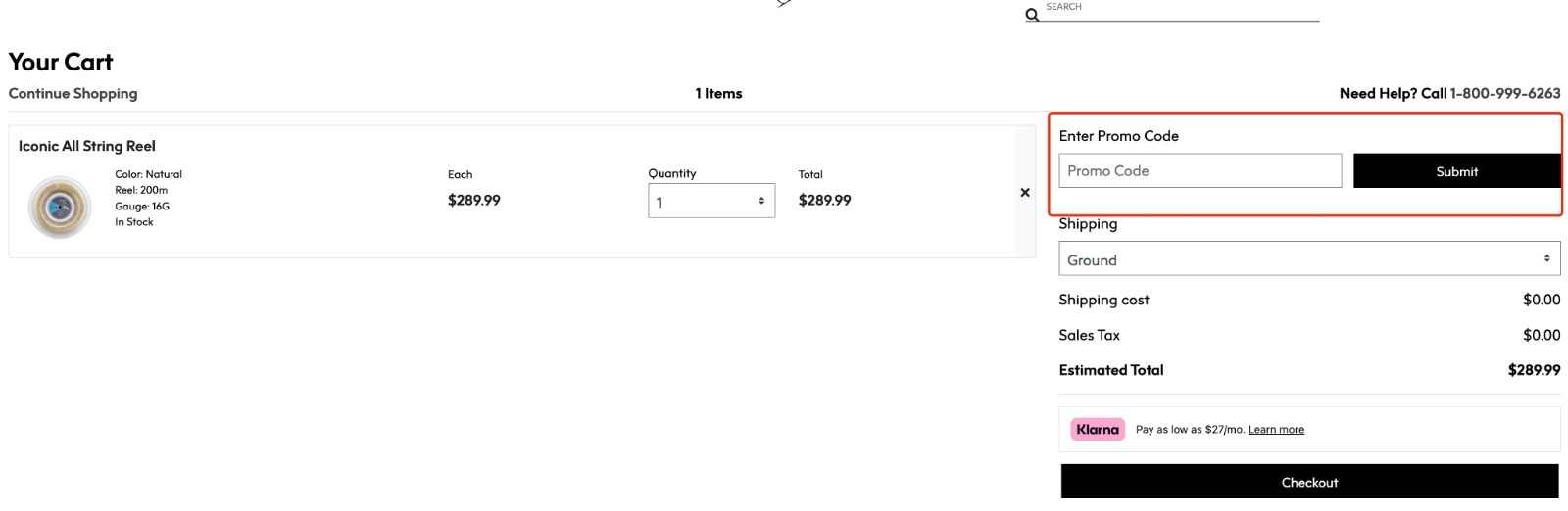 how to apply Dunlop Sports Promo Code - step 1