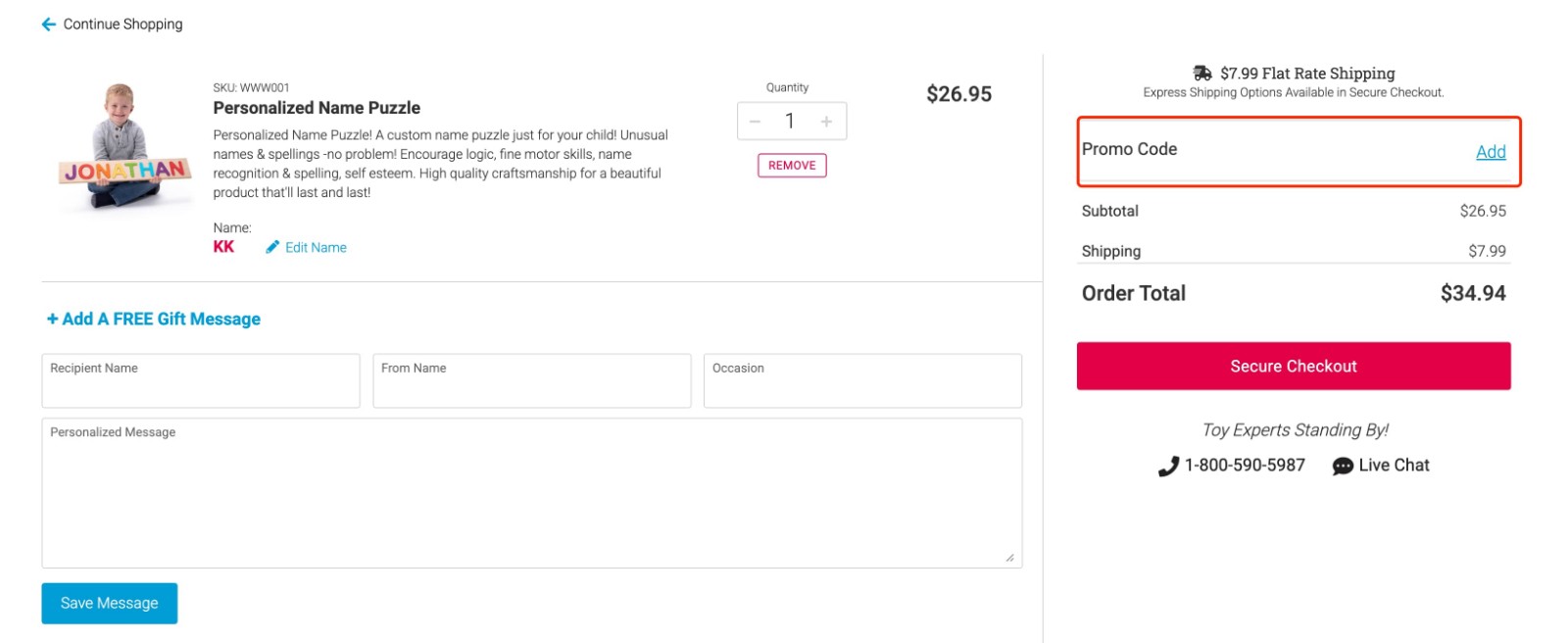 how to apply Fat Brain Toys Promo Code - step 1