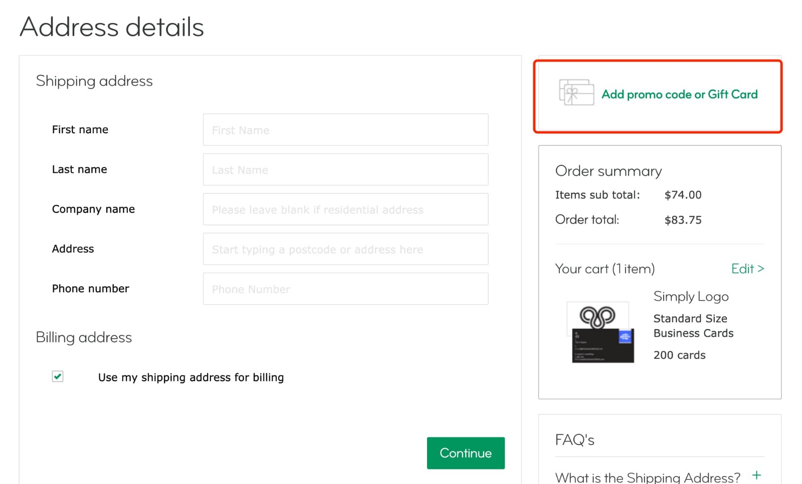 how to apply MOO Coupon Code - step 1