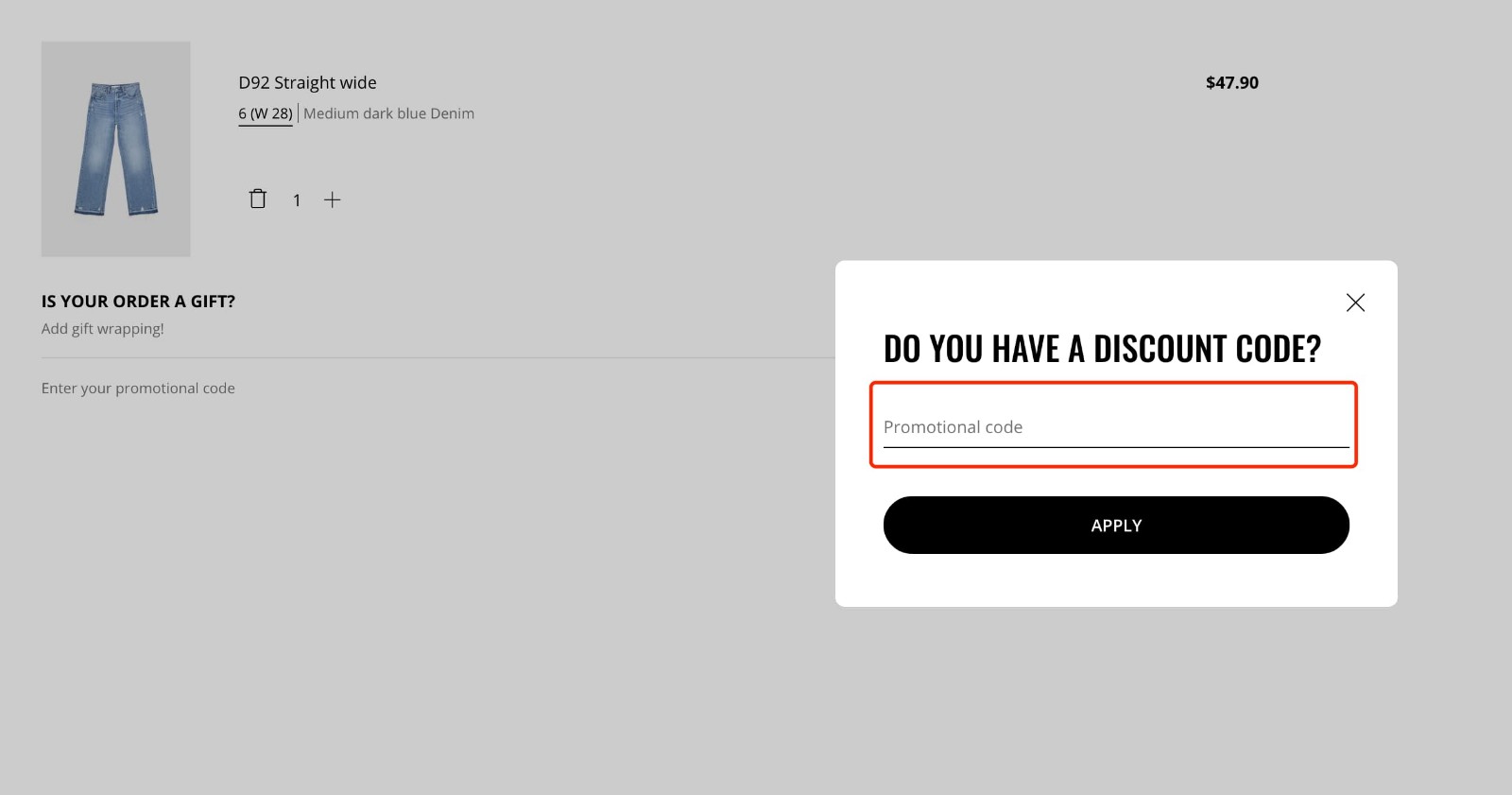how to apply Stradivarius Discount Code - step 2