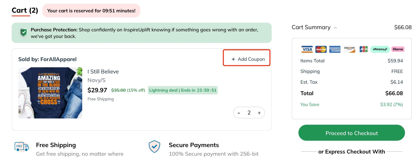 how to apply Inspire Uplift Coupon Code - step 1