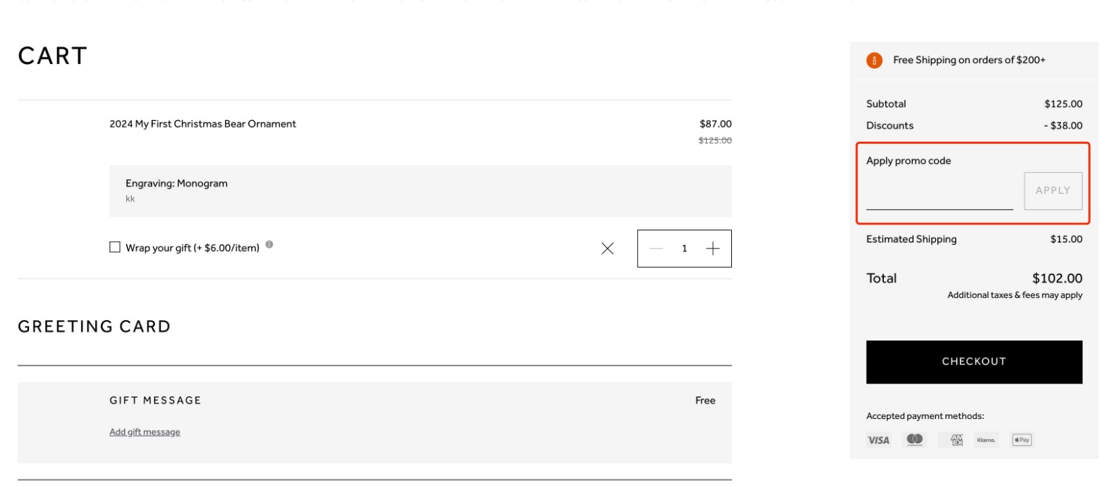 how to apply Waterford Promo Code - step 1