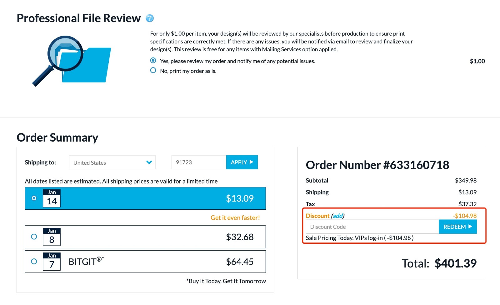 how to apply Overnight Prints Coupon - step 1