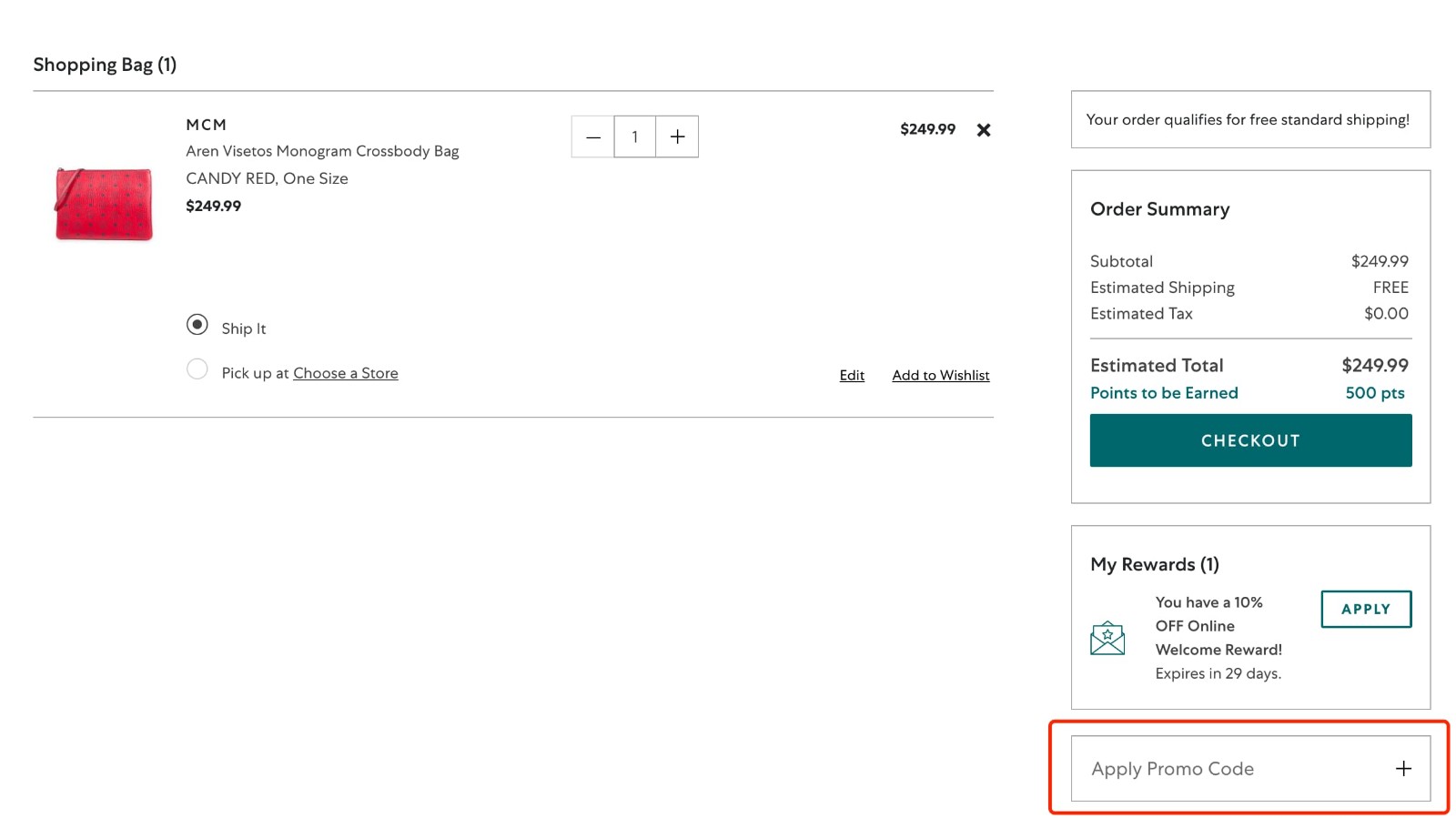 how to apply Saks OFF 5TH Promo Code - step 1