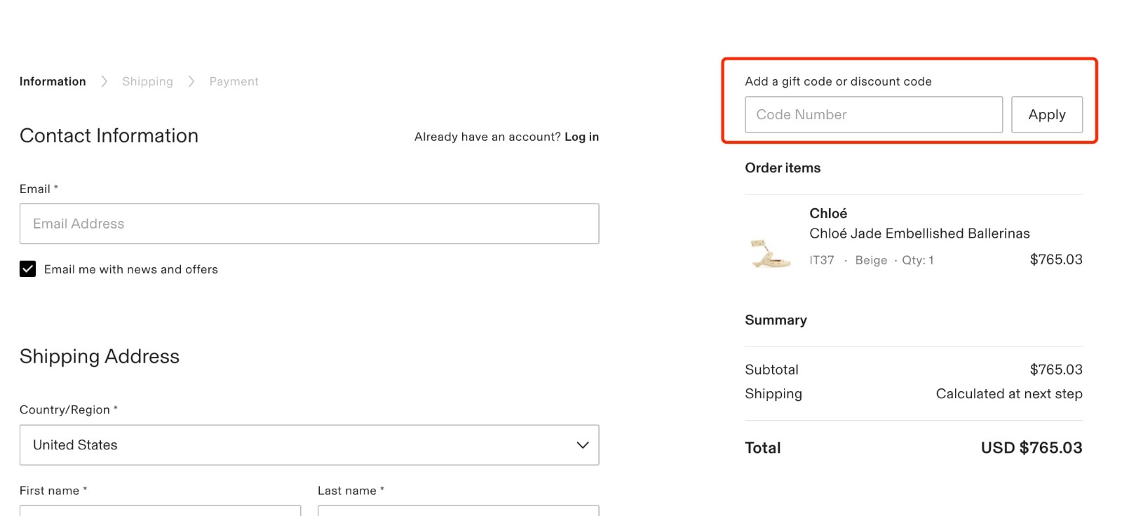how to apply Cettire Discount Code - step 1