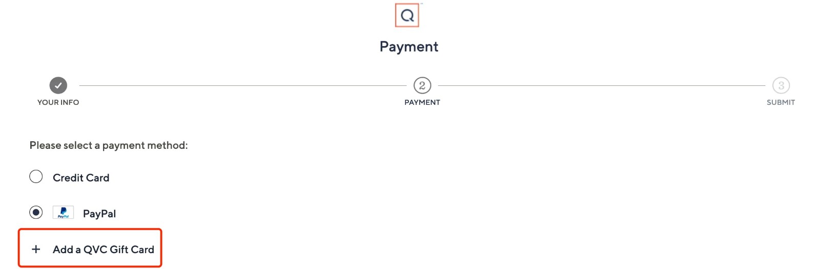 how to apply QVC Promo Code - step 1