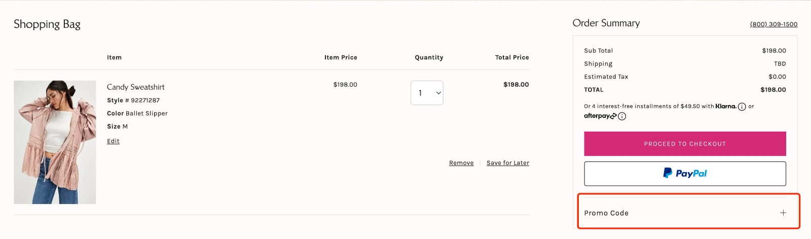 how to apply Free People Promo Code - step 1