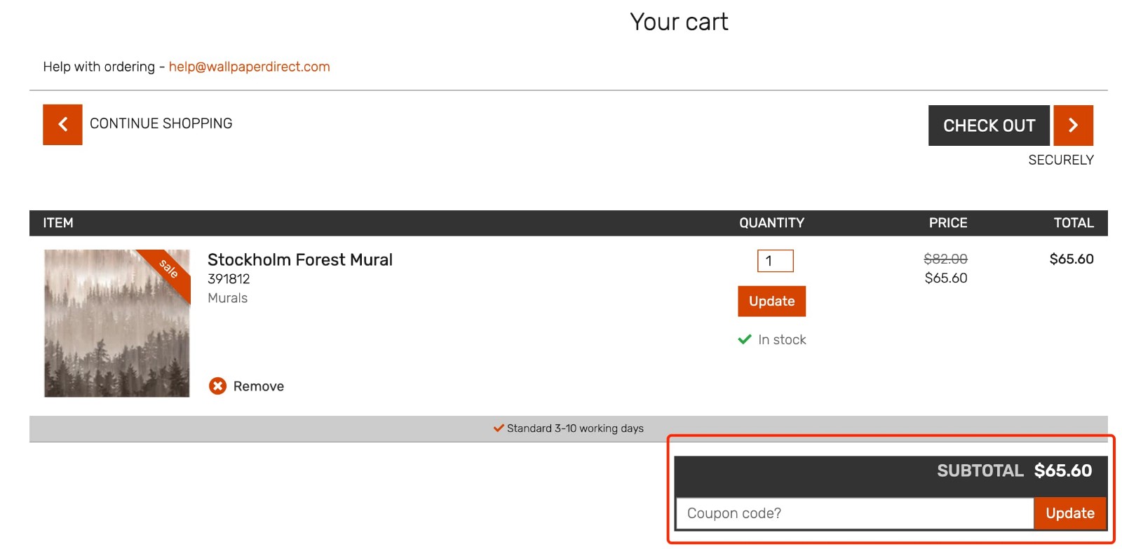 how to apply Wallpaper Direct Coupon Code - step 1