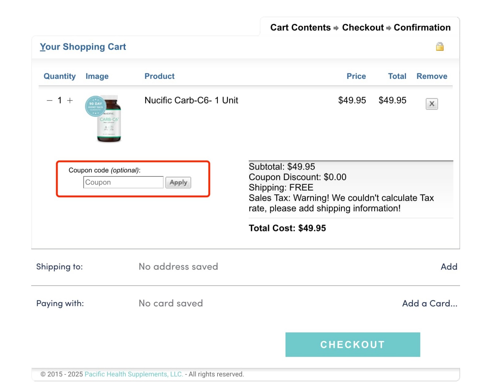 how to apply Nucific Coupon Code - step 1