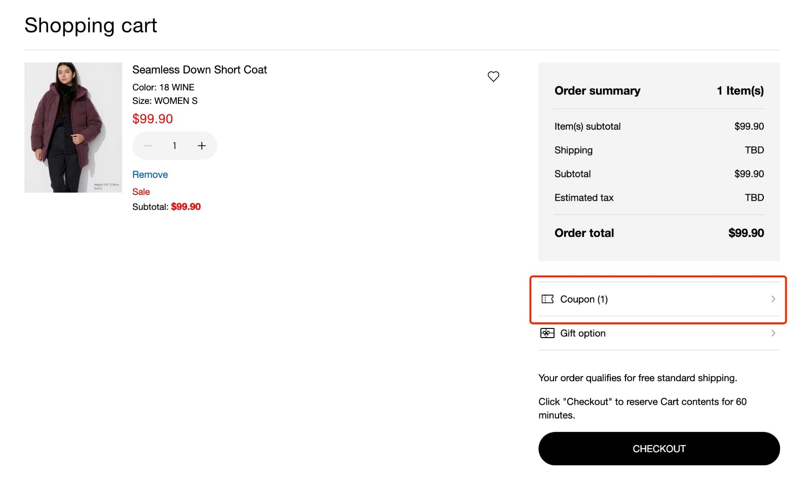 how to apply Uniqlo Coupon - step 1